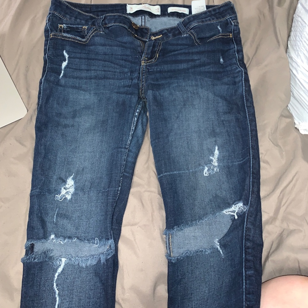 Ripped Hollister Low Rise Super Skinny Jeans